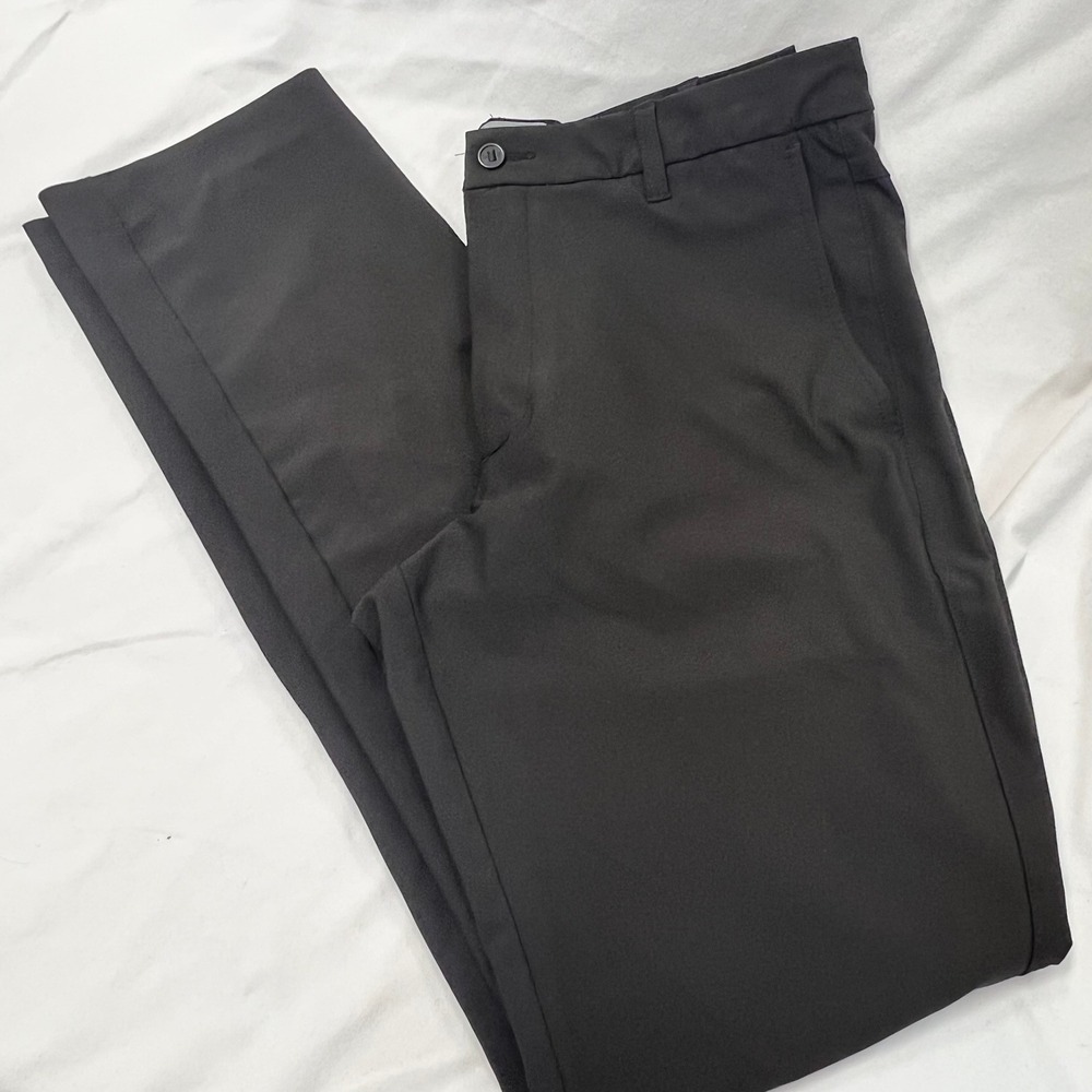 Foot Joy Mens Golf Pants Black Flat Front W34 L34 Stretch FJ Logo Resort Casual
